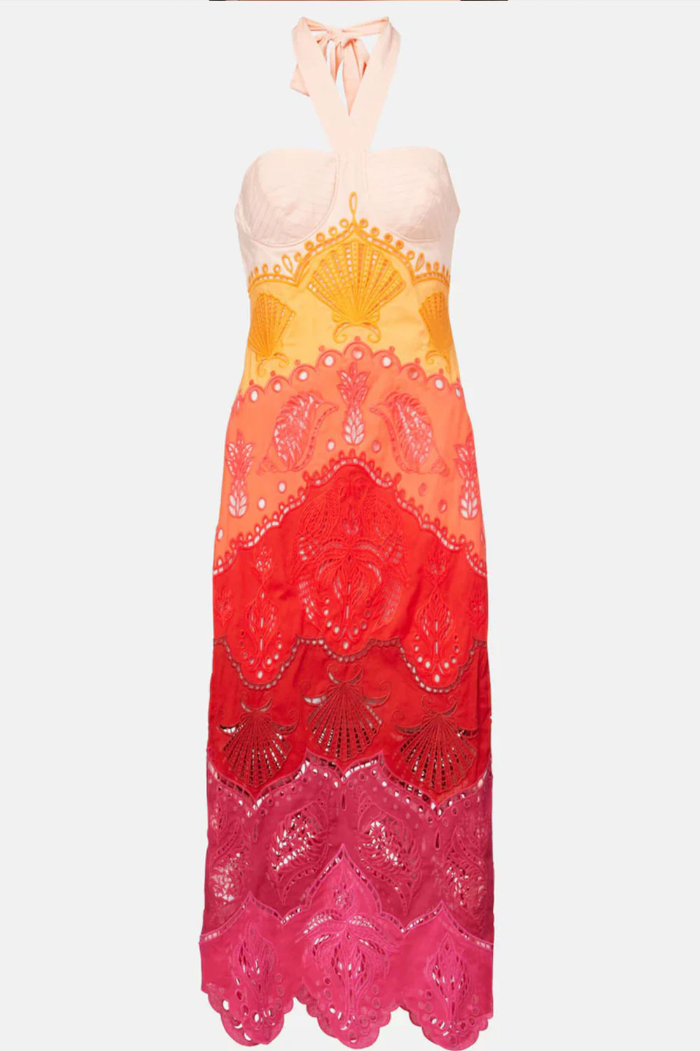 Summer Gradient Richelieu Ombre Midi Dress - Image 3