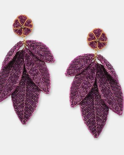 Leaf Earrings Purple