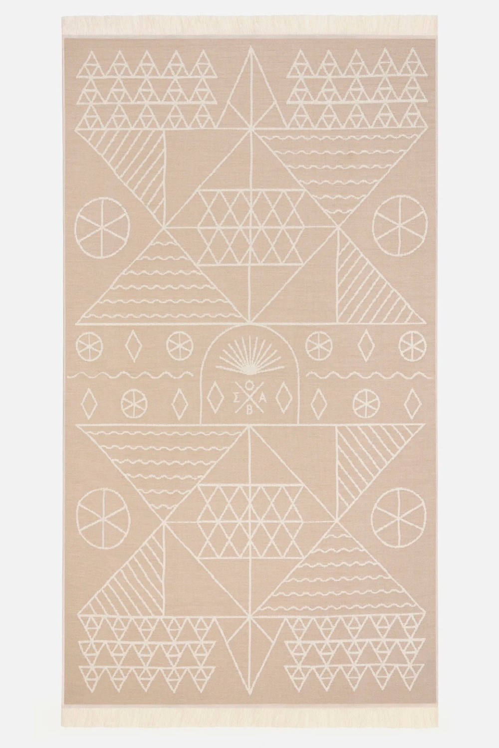 Tinos Greige Feather Beach Towel