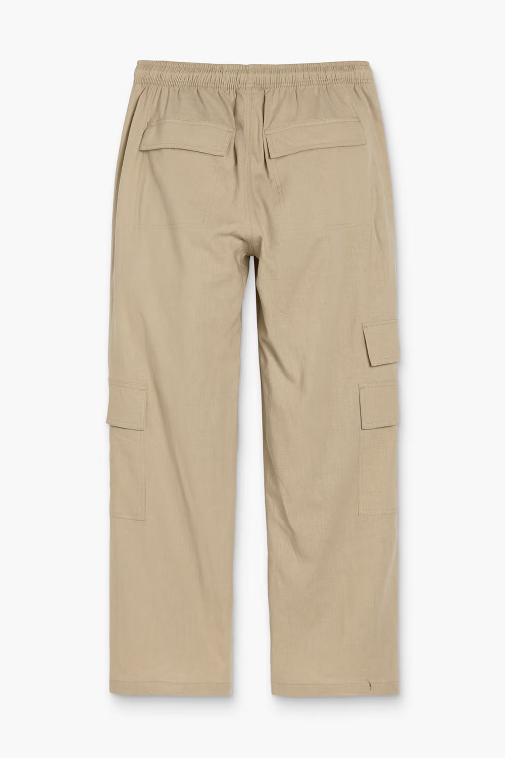 Beige Cargo Linen Pants - Image 3