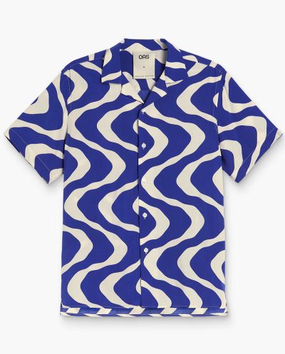 Blue Rippling Viscose Shirt