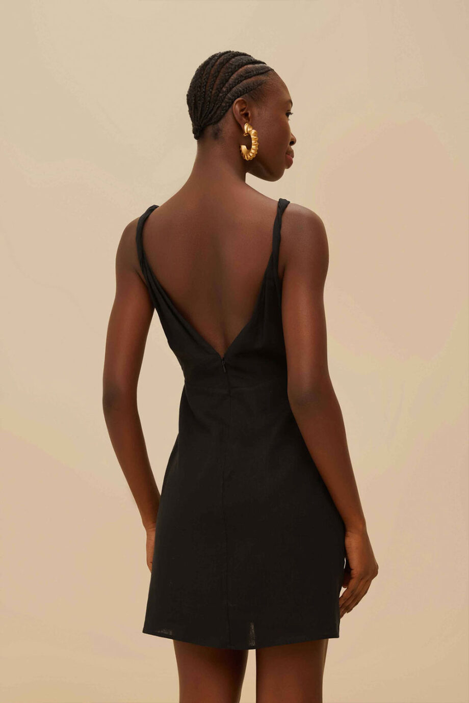 Black And White Rose Pipping Mini Dress - Image 3
