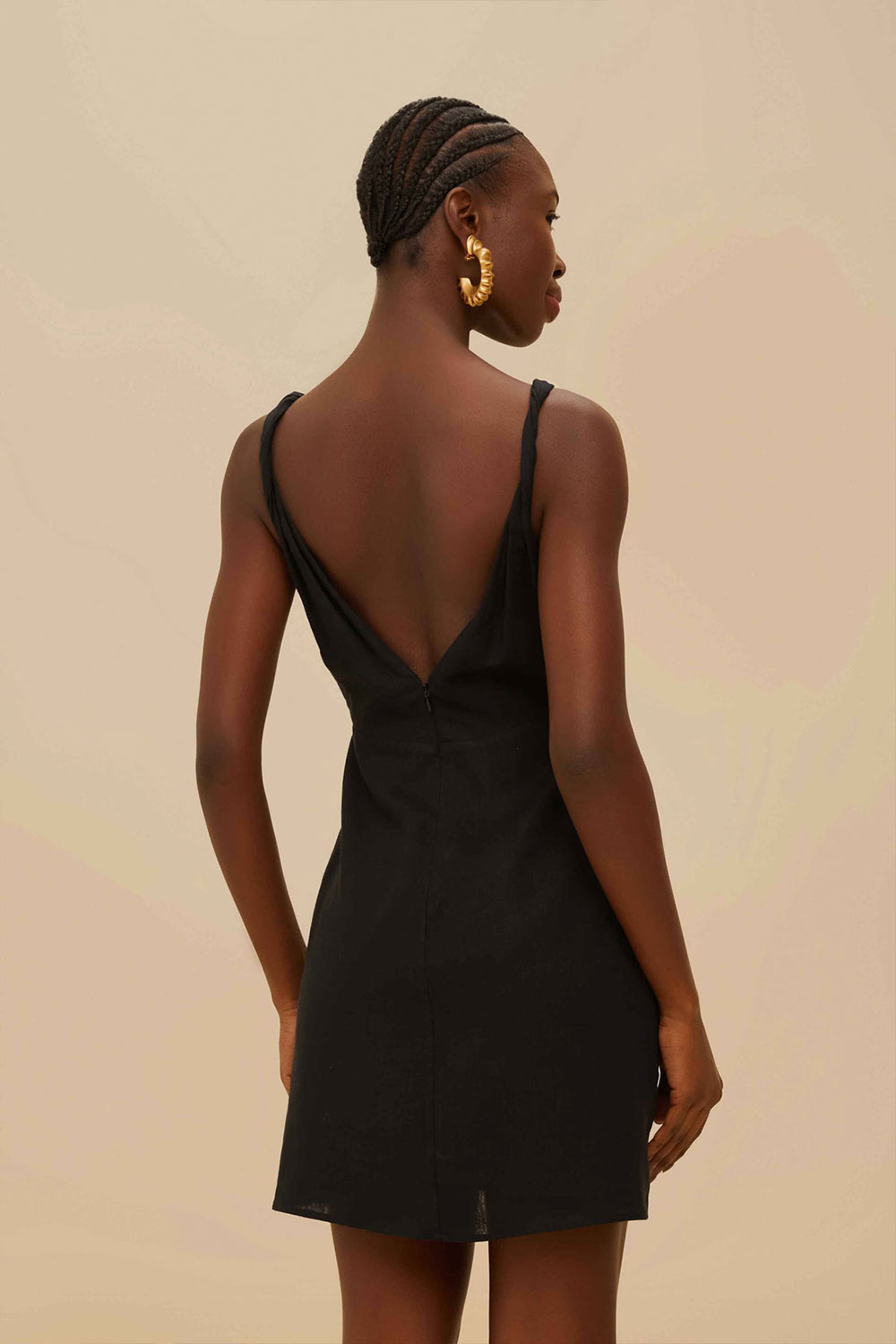 Black And White Rose Pipping Mini Dress - Image 3