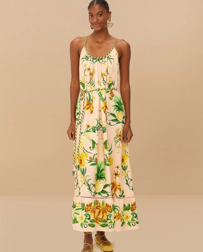 Botanical Beauty Pink Maxi Dress