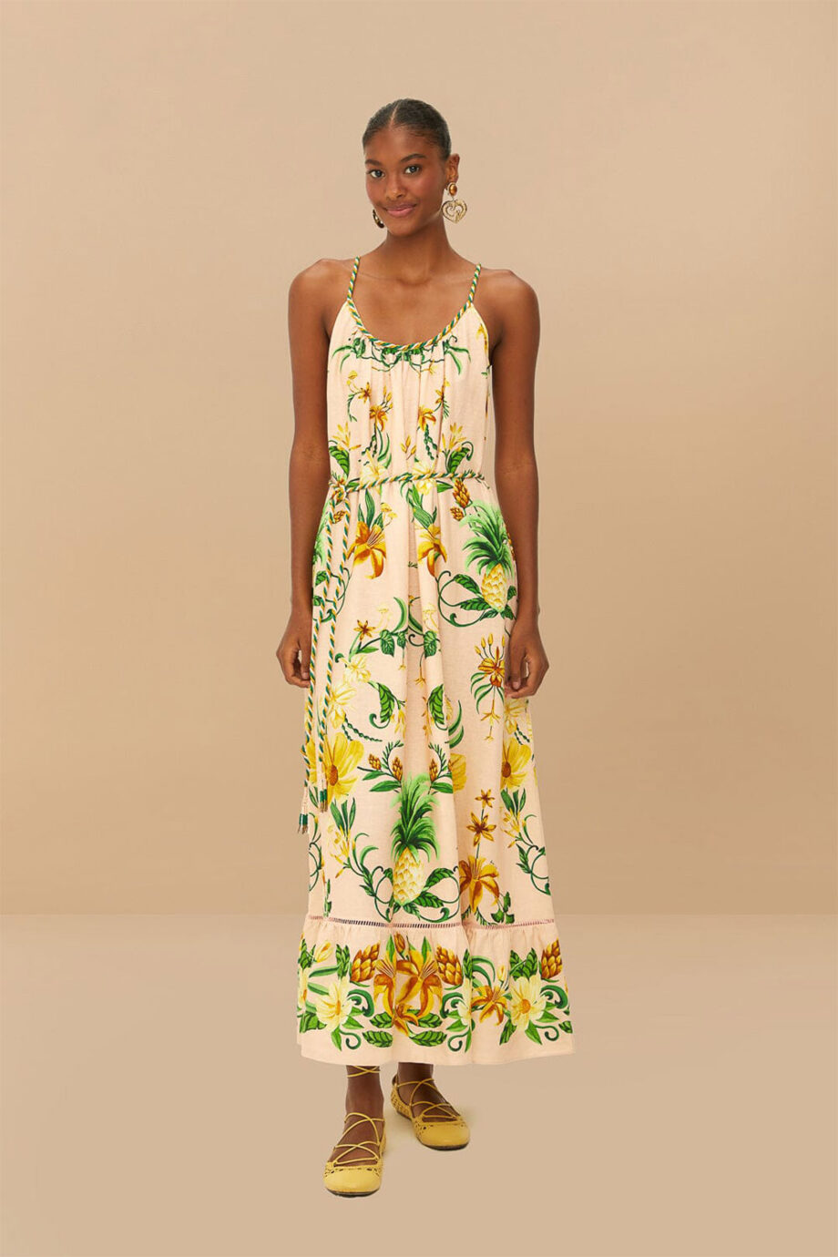 Botanical Beauty Pink Maxi Dress