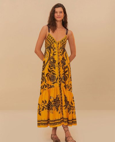Golden Oasis Yellow Sleeveless Maxi Dress