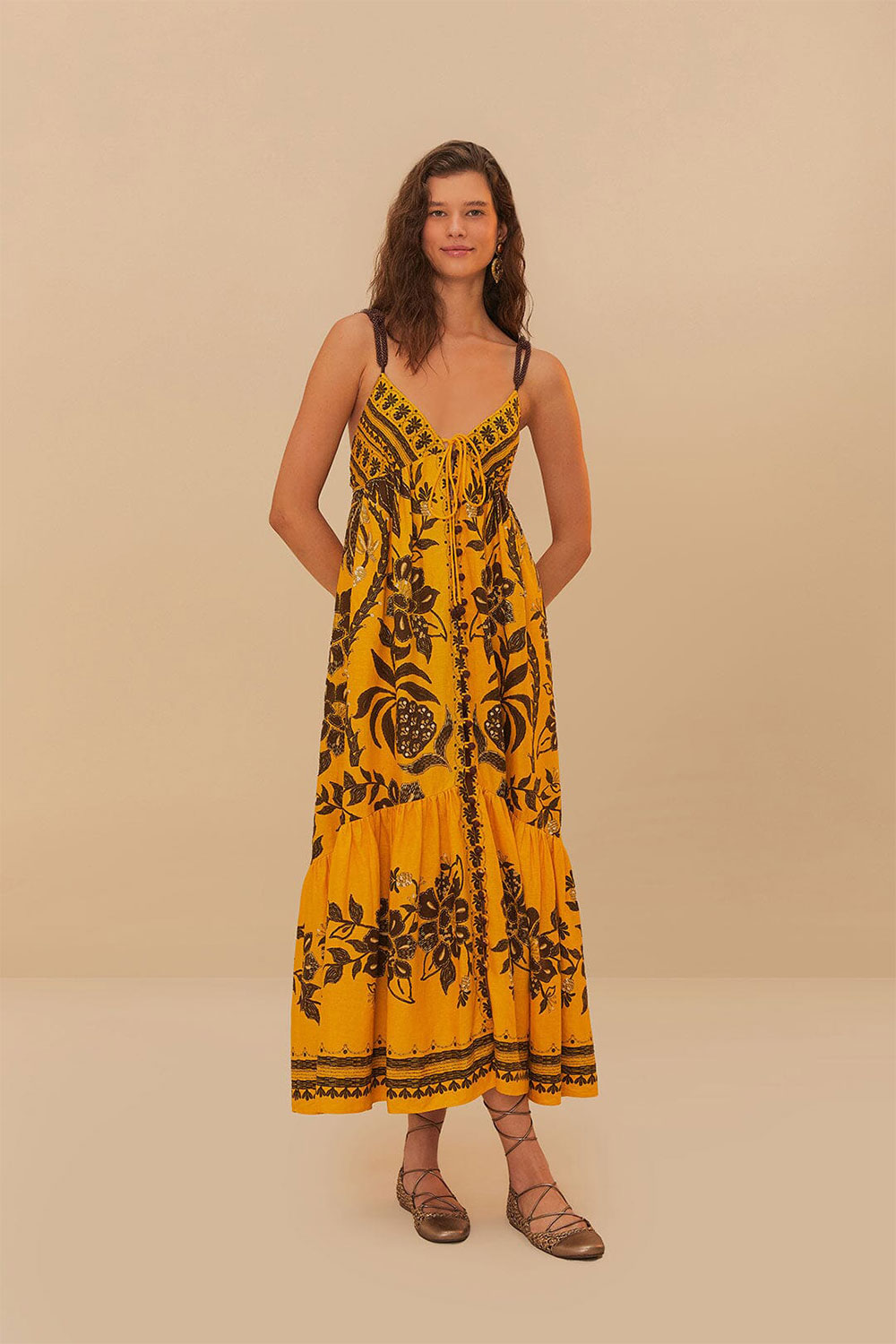 Golden Oasis Yellow Sleeveless Maxi Dress