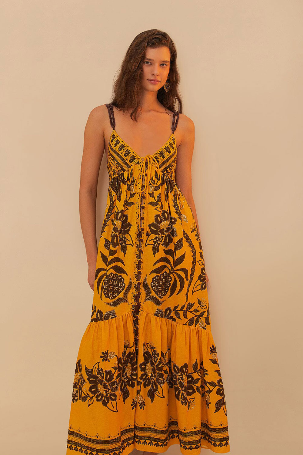 Golden Oasis Yellow Sleeveless Maxi Dress - Image 2