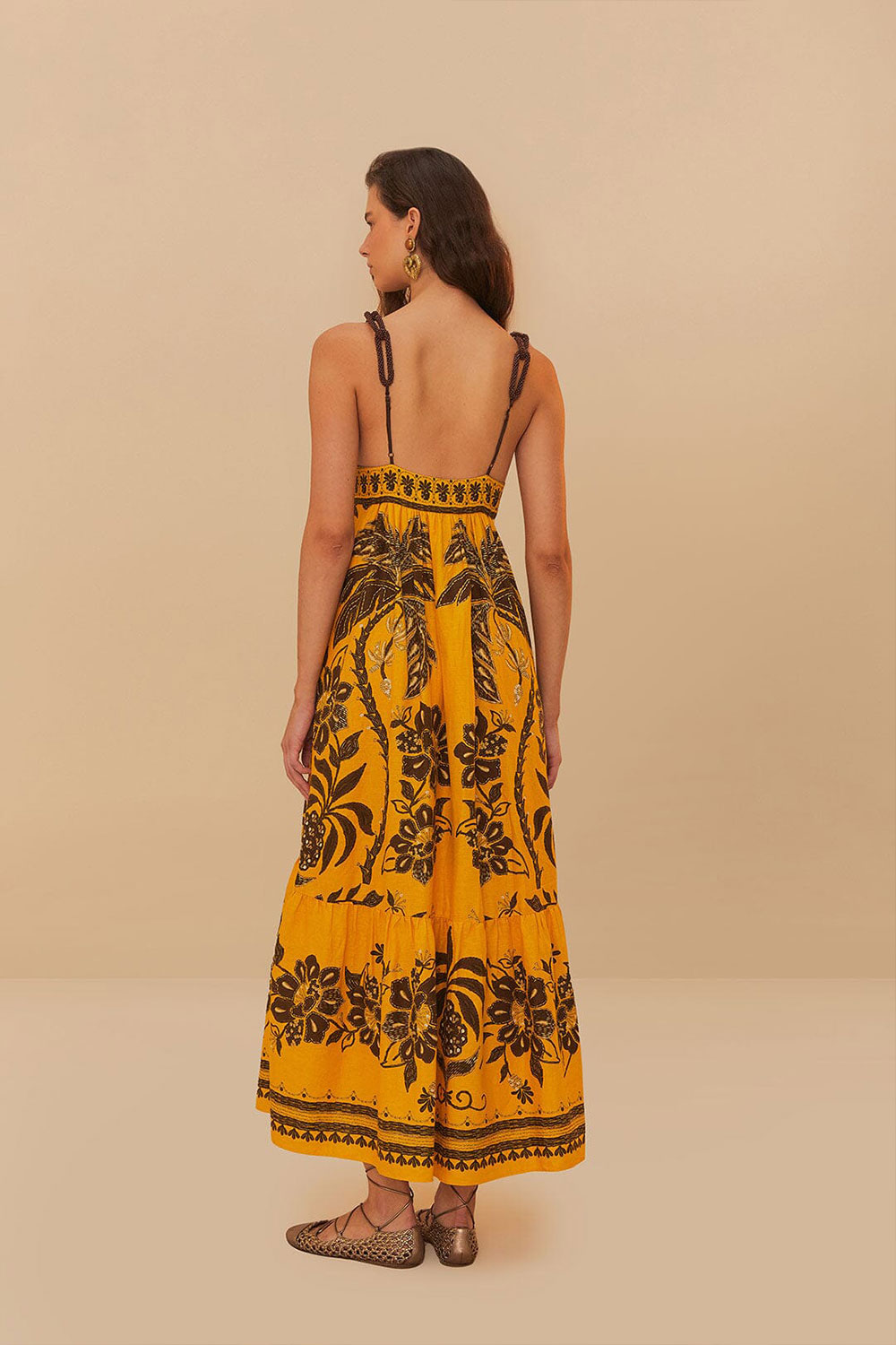 Golden Oasis Yellow Sleeveless Maxi Dress - Image 4
