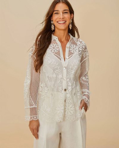 Landscape Guipure Off White Shirt