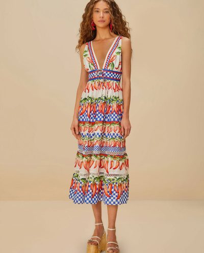 Picnic Peppers Anica Midi Dress