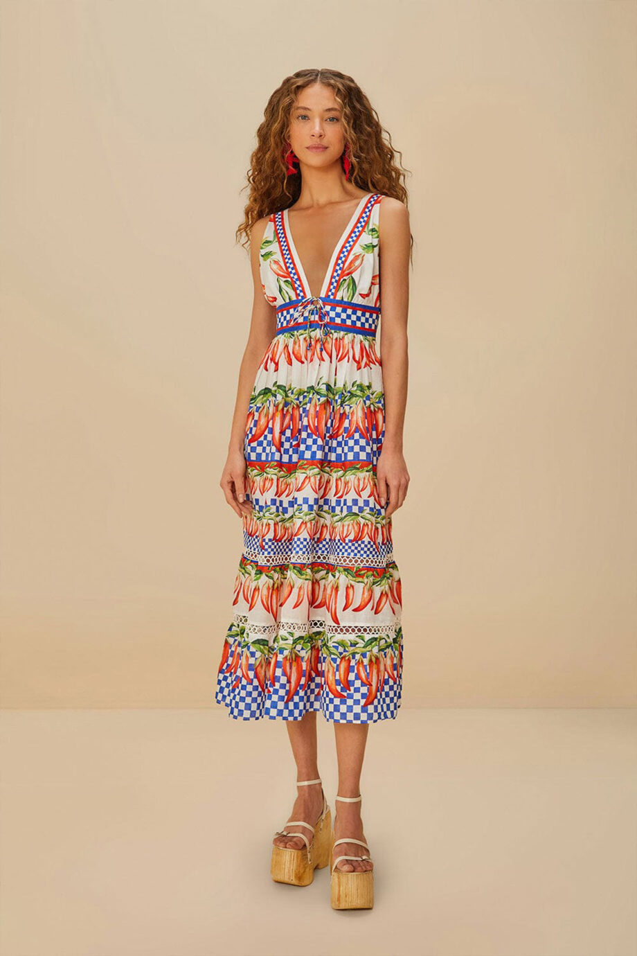 Picnic Peppers Anica Midi Dress