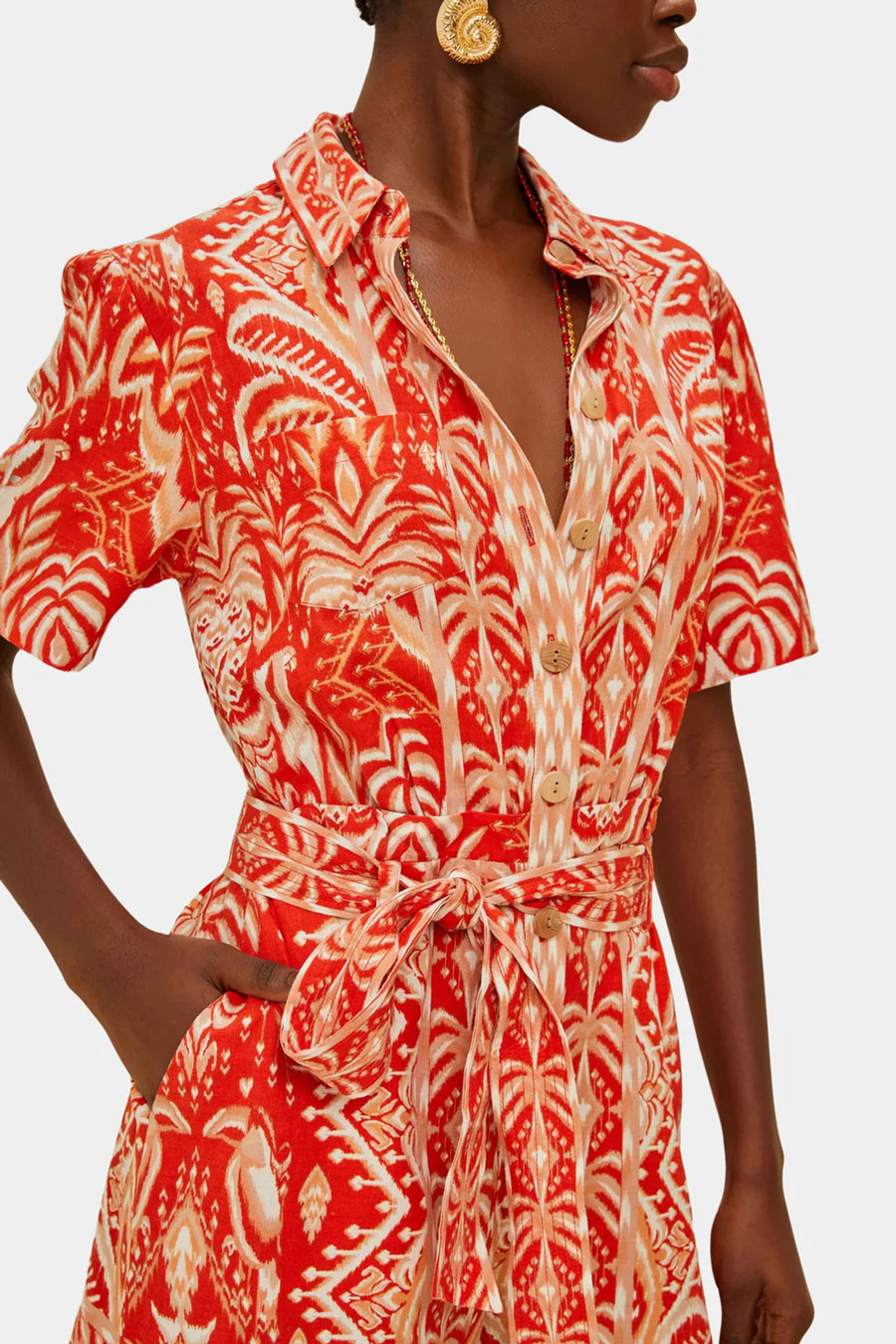 Tropical Tapestry Red Romper - Image 2