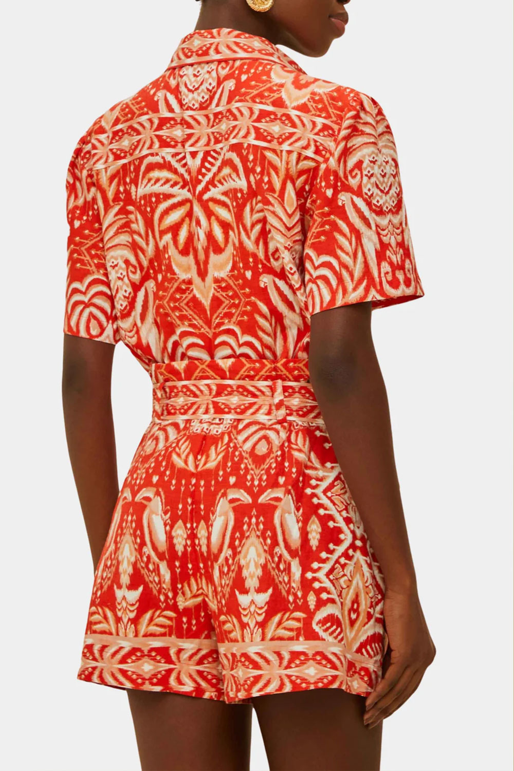 Tropical Tapestry Red Romper - Image 3