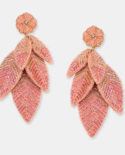 Leaf Earrings Pink