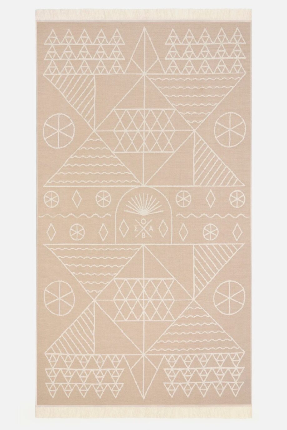 Tinos Greige Feather Beach Towel